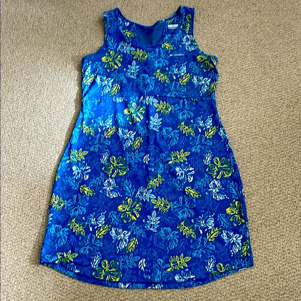 Columbia Blue and Green Sleeveless Sundress L